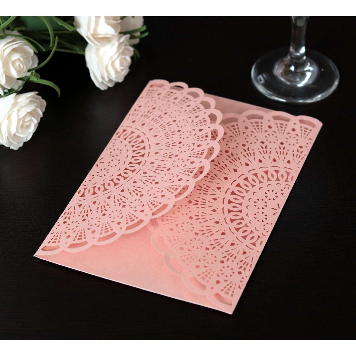 Wedding Invitation Holder Laser Cut Paper Thank You Card Wholesale
